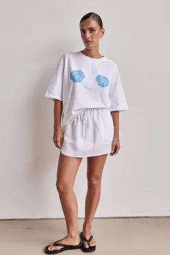 Addison Linen Skirt (White)