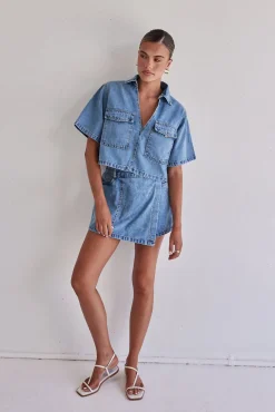 Astrid Denim Set (Light Blue)