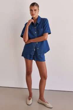 Baylee Denim Shirt (Blue)