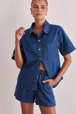 Baylee Denim Shirt (Blue)