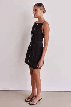 Belinda Denim Mini Dress (Black)