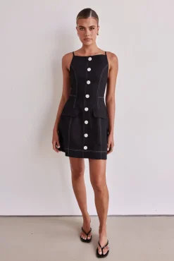 Belinda Denim Mini Dress (Black)