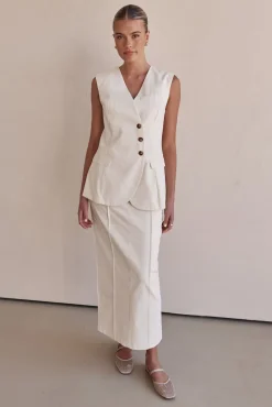 Blithe Maxi Skirt (Beige)