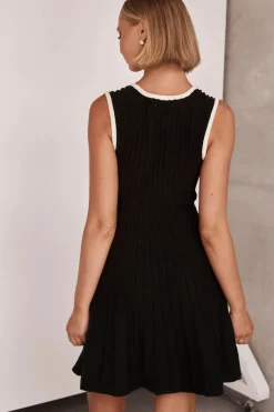 Calle Knit Mini Dress (Black)