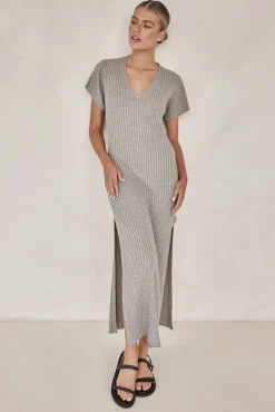 Castello Knit Maxi Dress (Grey)