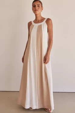 Delphine Maxi Dress (Beige)