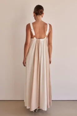 Delphine Maxi Dress (Beige)