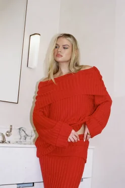Freja Knit Top (Red)