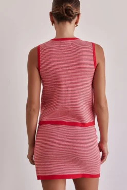 Gemma Knit Mini Skirt (Red)