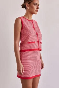 Gemma Knit Vest (Red)