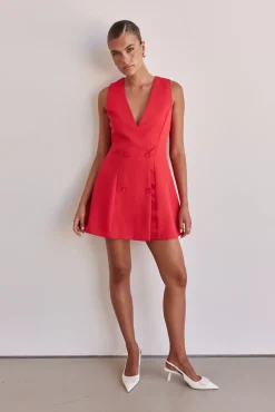 Isobel Mini Dress (Red)