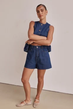 Jules Denim Shorts (Blue)