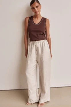 Marley Linen Pant (Beige)