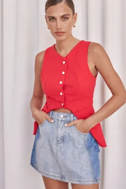 Selene Denim Mini Skirt (Blue)