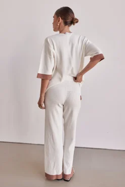 Selenia Ribbed Knit Pant (Cream)