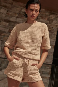 Sunset Hills Knit Shorts (Beige)