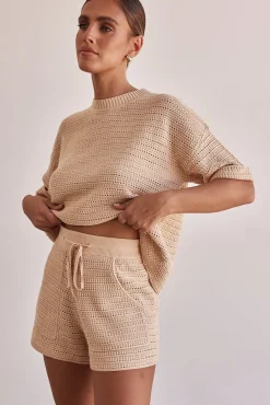 Sunset Hills Knit Shorts (Beige)