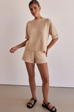 Sunset Hills Knit Top (Beige)