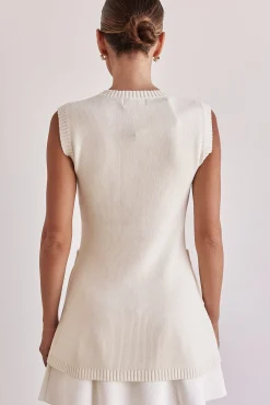 The Beverly Knit Vest (Cream)