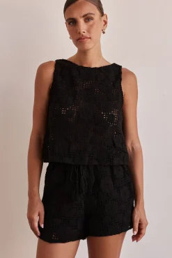 Ulysses Crochet Top (Black)