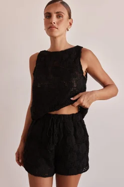 Ulysses Crochet Top (Black)