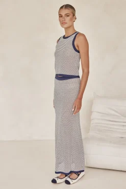 Val Knit Maxi Skirt (Navy)
