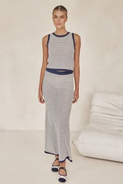 Val Knit Maxi Skirt (Navy)