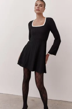 Zeno Knit Mini Dress (Black)